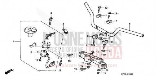 TUBO MANUBRIO/PONTE SUPERIORE CLR125W di 1998
